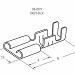 Фото №3 Клемма плоская (гнездо-7.7мм) 1-2.5кв.мм (DJ623-Е6.3C) Rexant 08-0921