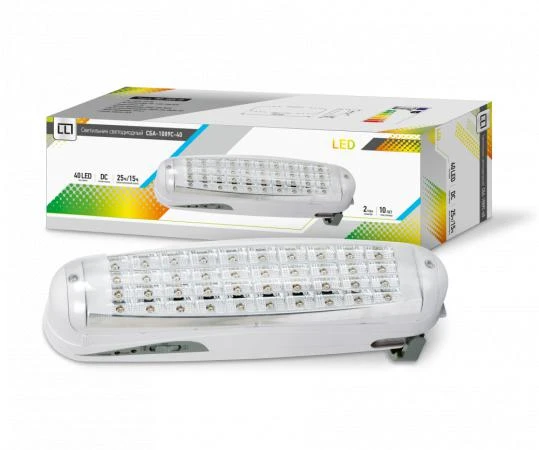 Фото Светильник светодиодный аварийный СБА 1089С-40DC 40LED lead-acid DC IN HOME