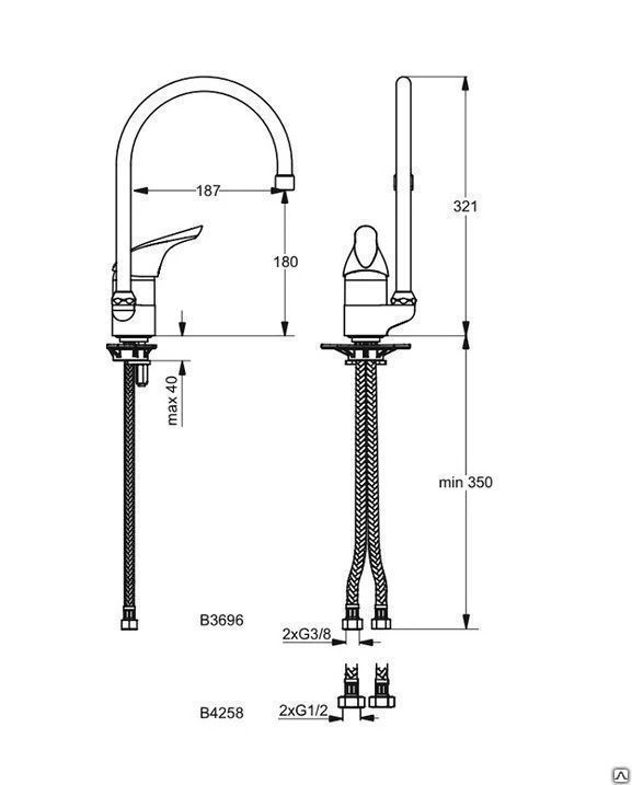 Фото Смеситель для кухни Ideal Standard Ceraplan New B4258AA