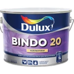 фото DULUX BINDO 20 КРАСКА ВОДНО-ДИСПЕРСИОННАЯ ДЛЯ СТЕН И ПОТОЛКОВ ПОЛУМАТОВАЯ Дулюкс