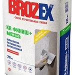 фото Шпаклевка полимерная белоснежная KR Финиш+ WR650 Brozex 20кг