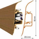 фото Плинтус ПВХ напольный с кабель каналом с мягким краем 2,5 м ДУБ БЛАГОРОДНЫ