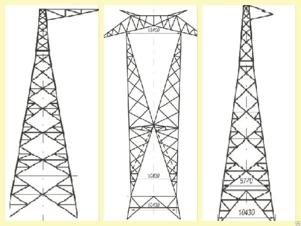 Фото Промежуточная металлическая опора П220-3Т+5