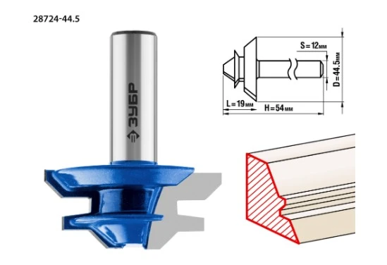 Фото Фреза кромочная для углового сращивания Зубр 28724-44.5