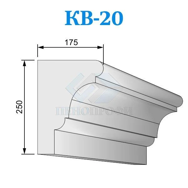 Фото Фасадные венчающие карнизы из пенопласта (пенополистирола) КВ-20 ПСБ-С-35