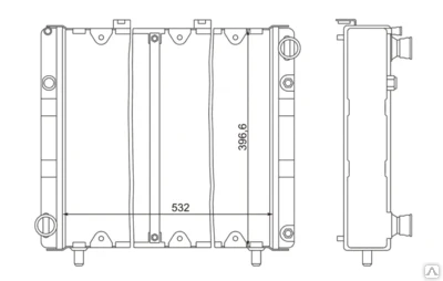 Фото Радиатор водяной 110-1301010-61 ГАЗ-3110 "Волга" CuproBraze 2-х ряд