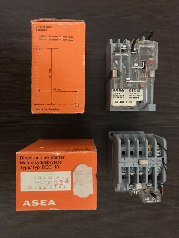 Фото Контактор DOL Starter Contactor-Overload SK-432-2163 ASEA 220VAC 3kW Type DEG-10 1-1.8A