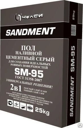 Фото Пол наливной цементный серый SANDMENT SM-95 (25кг)