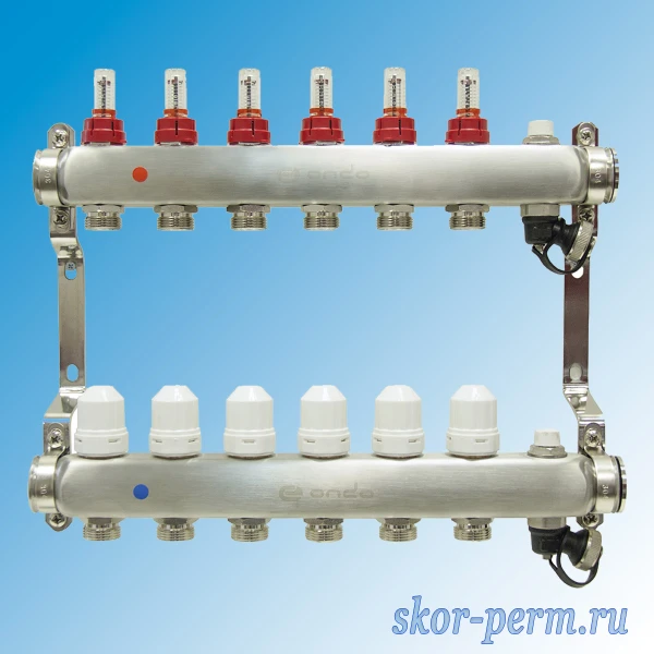 Фото Коллекторная группа ONDO MFS 4-12 RR, D=1&quot;, 6 выходов 3/4&quot;