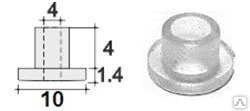 Фото Втулка пластиковая 4х10х5,2мм, прозрачная
