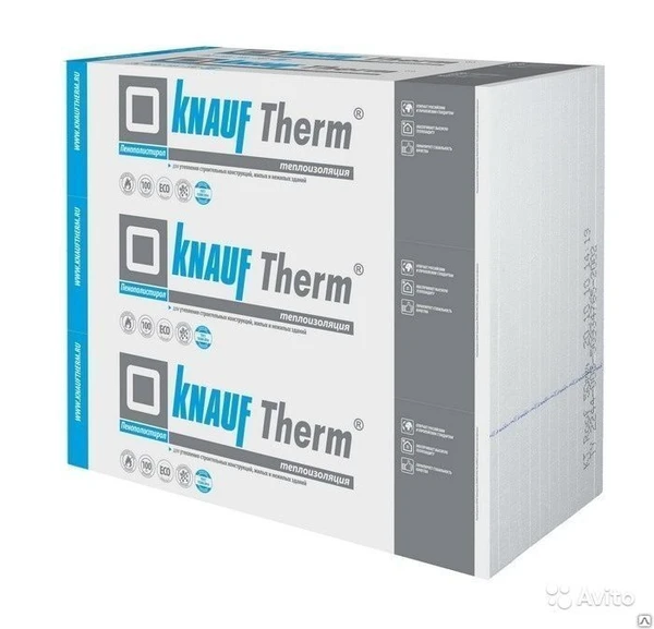 Фото КНАУФ Пенополистирол Therm Дача 1200х1000х20мм (1,2м2=0,024м3) (1шт)