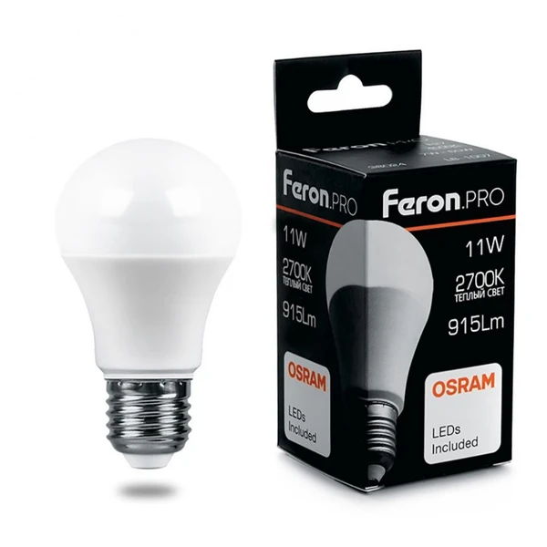 Фото Лампа светодиодная LED 11вт Е27 теплый Feron. PRO LB-1011