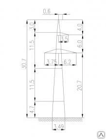 Фото Промежуточная опора ЛЭП 220 Кв- 2П220-1-6.8