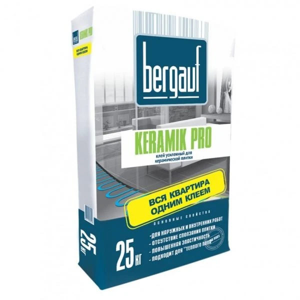 Фото Клей усиленный для плитки Bergauf Keramik PRO 25 кг