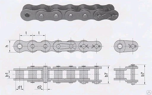 Фото Цепь приводная 08B-1 DH