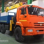 фото КМУ КАМАЗ 43118-3078-46+SOOSAN SCS736 верх. упр. + борт сталь 6,0м