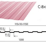 фото Профнастил С-8 ПЭ-0,45 (1,5/1,7/2,0х1,2м) цветной