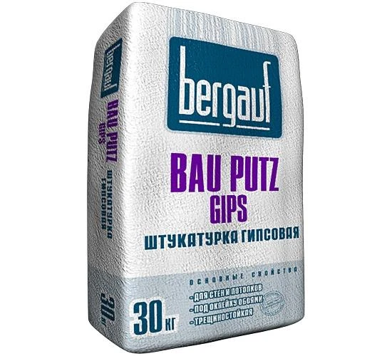 Фото Штукатурка Bergauf Bau Putz Gips гипсовая 30 кг