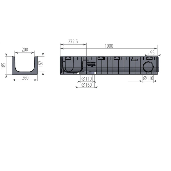 Фото Лоток ЛВП Norma DN200 H185