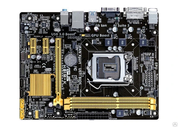 Фото Материнская плата Socket-1150, Asus H81M-K, H81 (2xDDR3, 
PCI-E16x, GLan, U