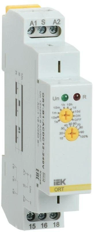 Фото Реле задержки выключения ORT 1 контакт 12-240В AC/DC IEK ORT-B1-ACDC12-240V