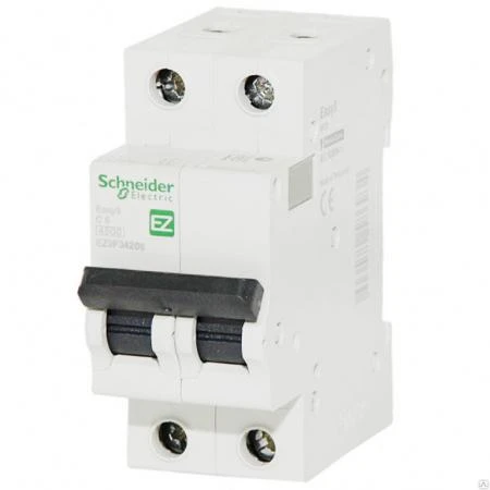 Фото Выключатель автоматический 2п 6А С 4,5кА EASY9 Schneider Electric