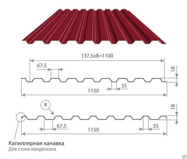 Фото Профнастил МП-20, окрашенный