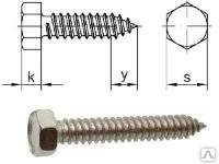 Фото Шуруп 4,8х32 острый, шестигр. голова, нерж. сталь А2 DIN7976