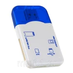 фото Картридер Perfeo SD/MMC+Micro SD+MS+M2, (PF-VI-R010 Blue) синий PF_4257