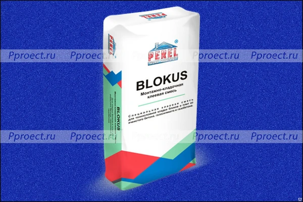 Фото Perel клей монтажный для блоков KS Blockus 0340 40кг Завод PEREL