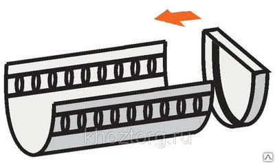 Фото Заглушка желоба 120х86 правая ПЭП полиэстер коричневый белый