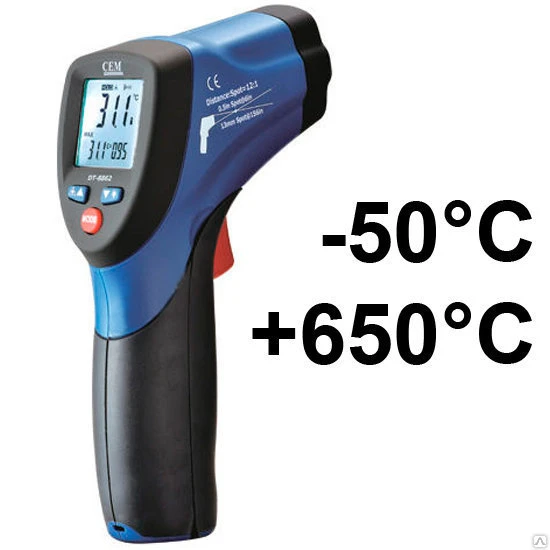 Фото Профессиональный пирометр DT-8862 (- 50ºC до 650ºC)