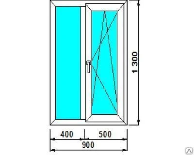 Фото Окно ПВХ 900x1300, 58мм, 32мм ст
