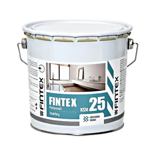 Фото Краска Fintex КСМ 25, для стен и потолков, моющаяся, полуматовая, База А, 0,9л