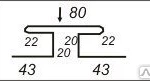 фото Соединительная рейка 43*20*22*80*22*20*43