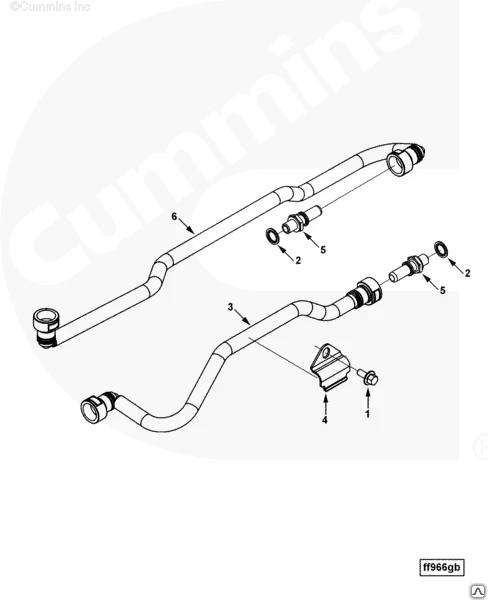 Фото Топливопровод от ТНВД к рампе Cummins ISLe ISC 4946580