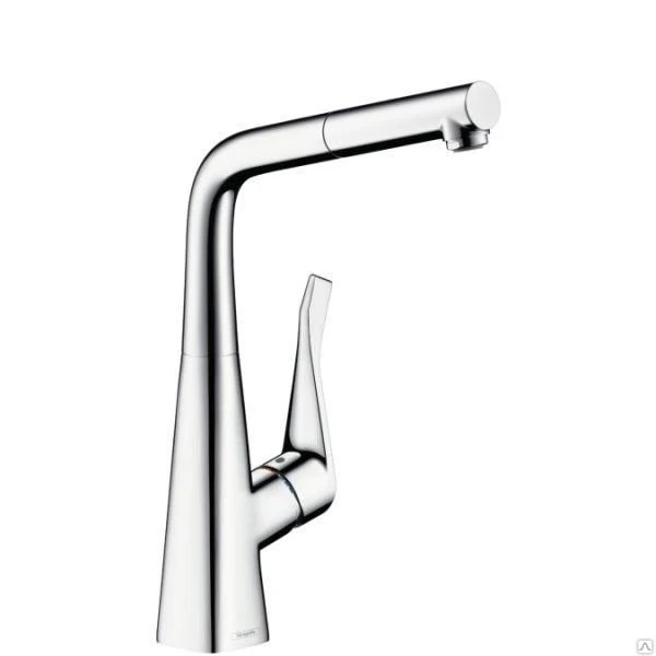 Фото Смеситель HANSGROHE Metris для кухни с выдвижным изливом, сталь - 14821800