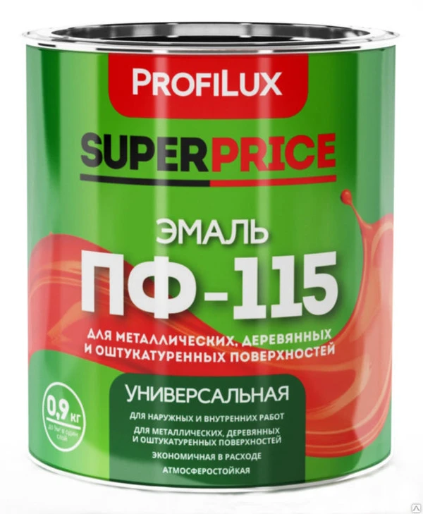 Фото Эмаль ПФ-115 SUPERPRICE белая 0,9кг. Профилюкс