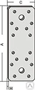 Фото Пластина крепежная 200х 90х2мм, цинк