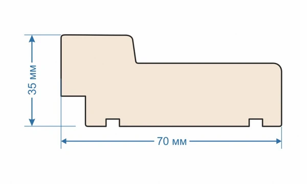 Фото Дверная коробка стоевая 2100х70х35мм с сучками, под покраску 1шт.