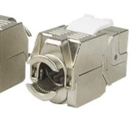 фото Вставка Keystone Jack RJ-45(8P8C) кат. 5e экранир. 180град. Toolless KJ8-8P8C-C5e-180-TLS-SH-F-WH бел. Hyperline 426191