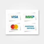 фото Наклейка Принимаем к оплате карты Visa, МИР, MasterCard, Amer