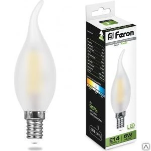 Фото Светодиодная лампа feron 5w 230v e14 4000k матовая, lb-59 25650