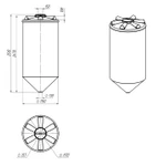 Фото №3 Емкость конусная (бункер) ФМ 2000 л без обрешетки