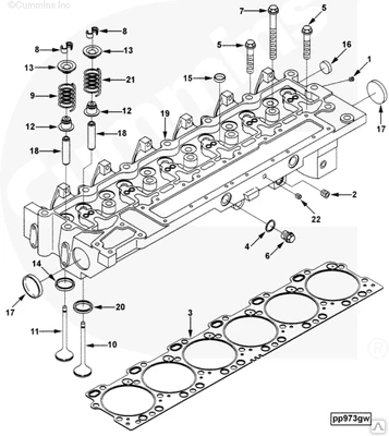 Фото Прокладка ГБЦ на двигатель Cummins 6CT 3415501