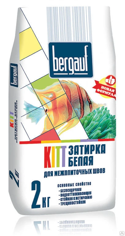 Фото Затирка Kitt белая /2кг/ Bergauf/10шт, шт