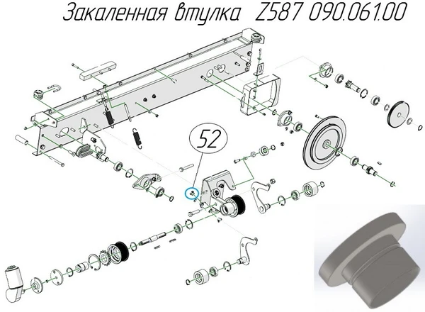 Фото Закаленная втулка Z587 090.061.00 на пресс-подборщик Metal-Fach Z-587