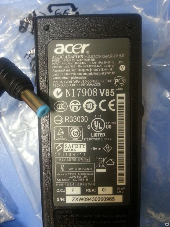 Фото Блок питания для ноутбука Lite-On (Acer) 19V/3,42A (5.5x1.7) (MN-220)