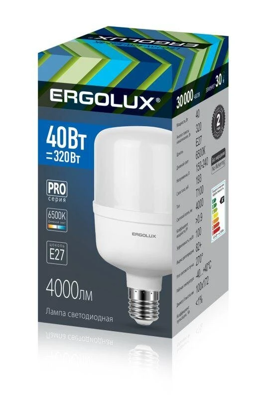 Фото Лампа светодиодная LED-HW-40W-E27-6K PRO 40Вт E27 6500К 150-260В Ergolux 14328