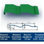 фото Сайдинг "Корабельная доска" 6002 зеленая трава